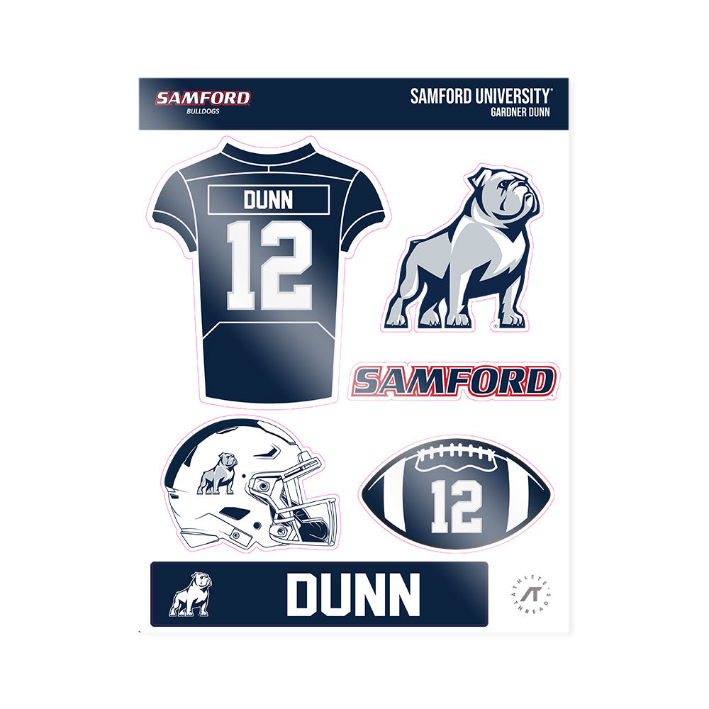 Samford - NCAA Football : Gardner Dunn - Sticker Sheet-0