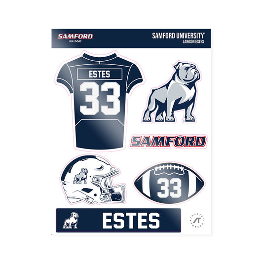Samford - NCAA Football : Lawson Estes - Sticker Sheet-0