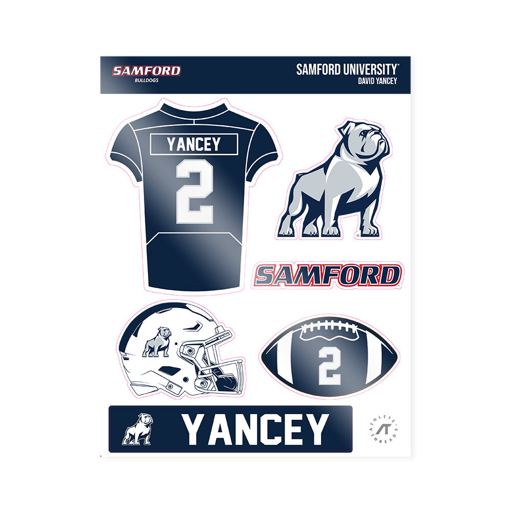 Samford - NCAA Football : David Yancey - Sticker Sheet-0