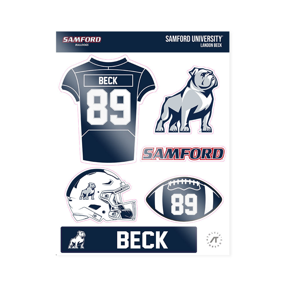 Samford - NCAA Football : Landon Beck - Sticker Sheet-0