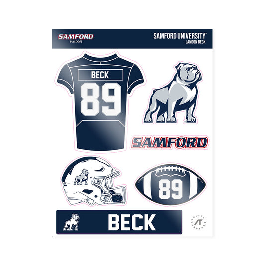 Samford - NCAA Football : Landon Beck - Sticker Sheet-0