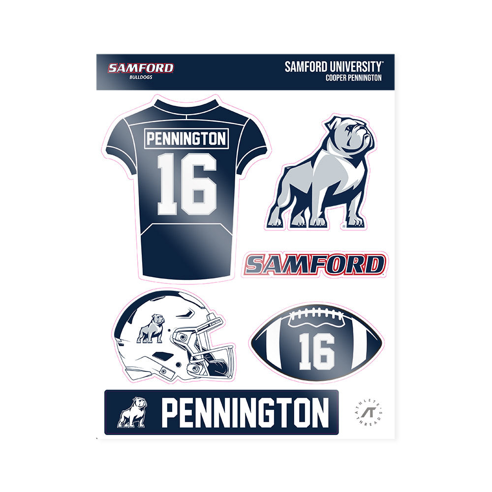 Samford - NCAA Football : Cooper Pennington - Sticker Sheet-0