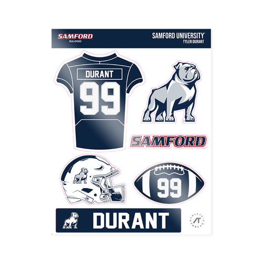 Samford - NCAA Football : Tyler Durant - Sticker Sheet-0