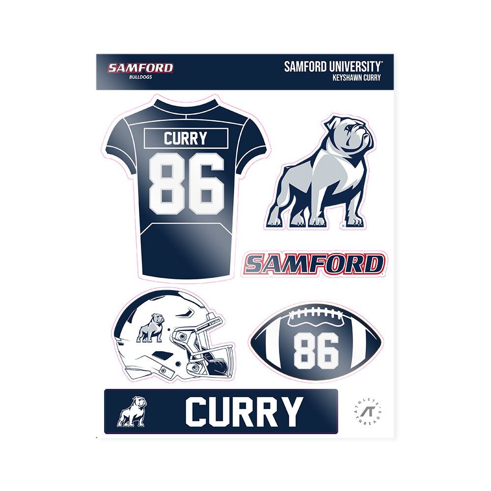 Samford - NCAA Football : Keyshawn Curry - Sticker Sheet-0