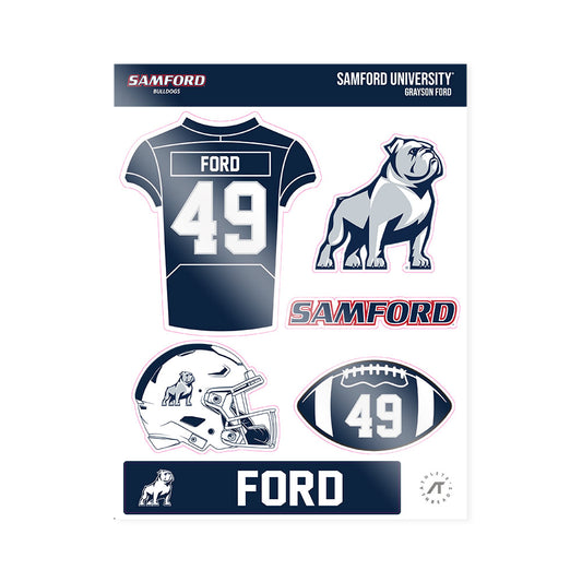 Samford - NCAA Football : Grayson Ford - Sticker Sheet-0