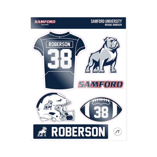 Samford - NCAA Football : Michael Roberson - Sticker Sheet-0