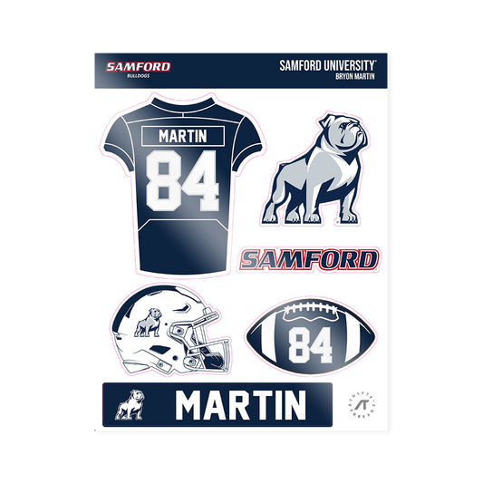 Samford - NCAA Football : Bryon Martin - Sticker Sheet-0