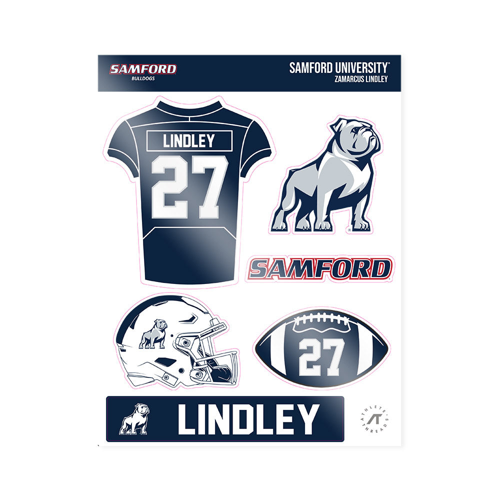 Samford - NCAA Football : Zamarcus Lindley - Sticker Sheet-0