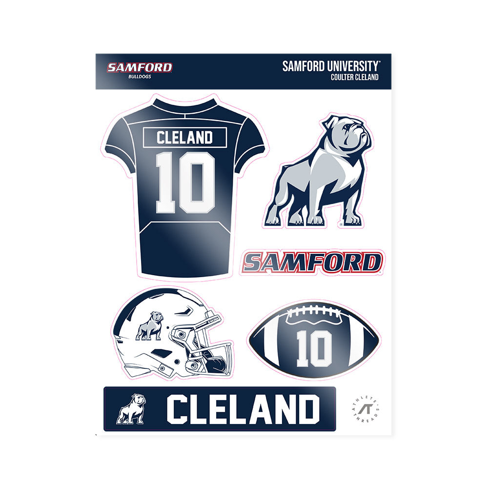 Samford - NCAA Football : Coulter Cleland - Sticker Sheet-0