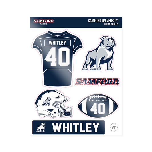 Samford - NCAA Football : Jordan Whitley - Sticker Sheet-0