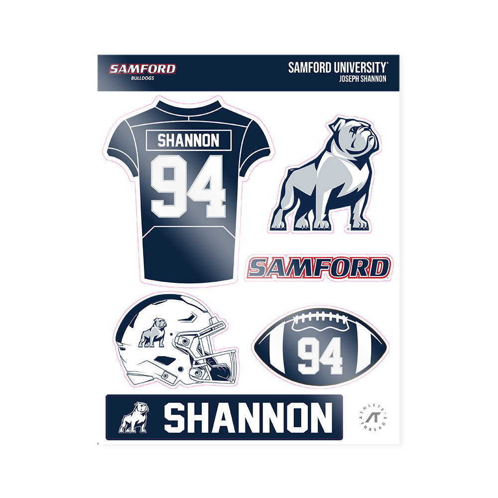 Samford - NCAA Football : Joseph Shannon - Sticker Sheet-0