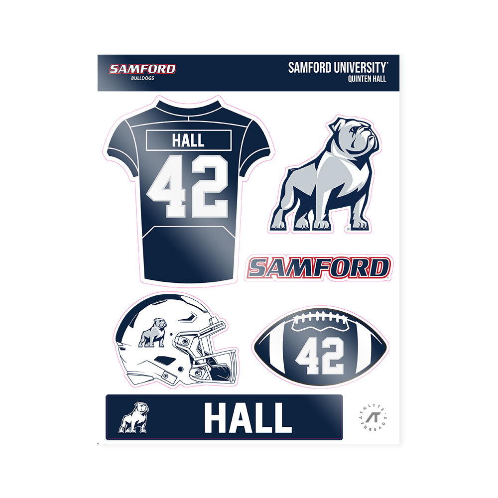 Samford - NCAA Football : Quinten Hall - Sticker Sheet-0