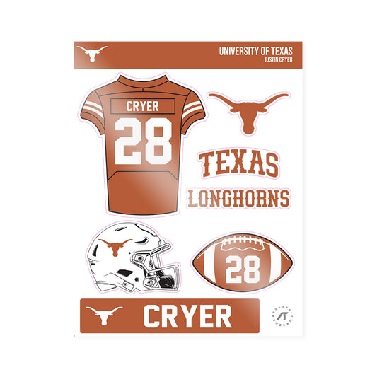Texas - NCAA Football : Justin Cryer - Sticker Sheet-0