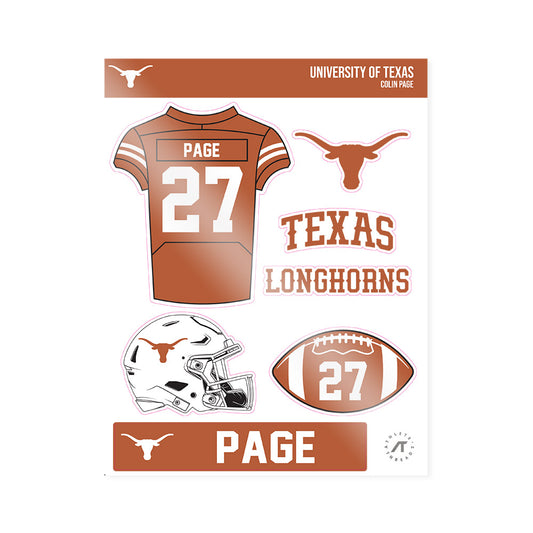 Texas - NCAA Football : Colin Page - Sticker Sheet-0