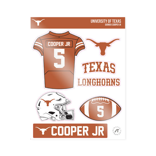 Texas - NCAA Football : Derrek Cooper jr - Sticker Sheet-0