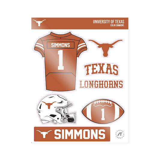 Texas - NCAA Football : Colin Simmons - Sticker Sheet-0
