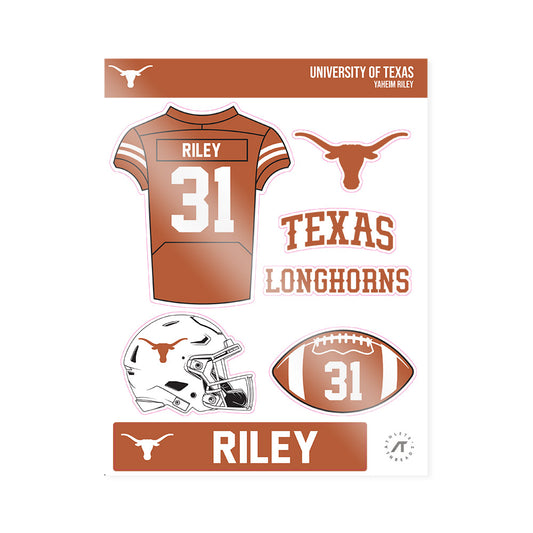 Texas - NCAA Football : Yaheim Riley - Sticker Sheet-0