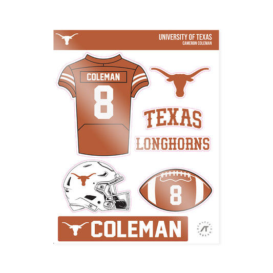 Texas - NCAA Football : Cameron Coleman - Sticker Sheet-0
