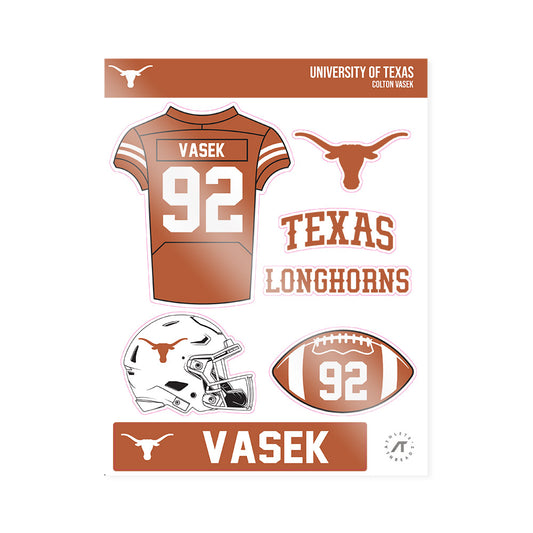 Texas - NCAA Football : Colton Vasek - Sticker Sheet-0