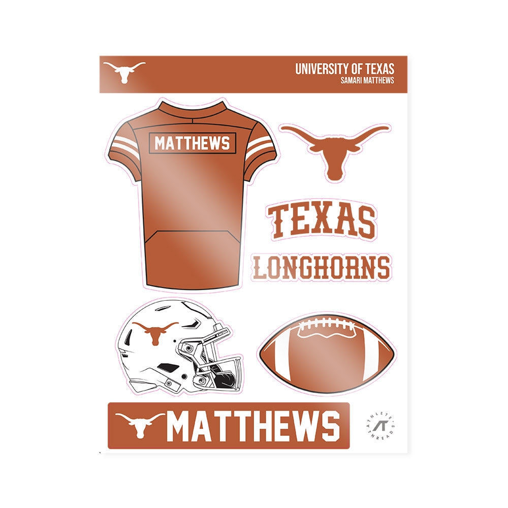 Texas - NCAA Football : Samari Matthews - Sticker Sheet-1