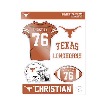 Texas - NCAA Football : Jackson Christian - Sticker Sheet-1