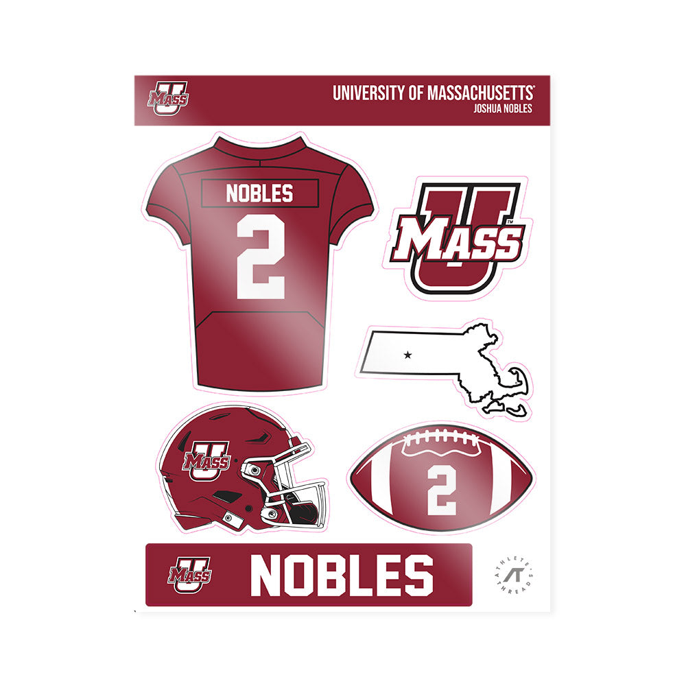 UMass - NCAA Football : Joshua Nobles - Sticker Sheet-0
