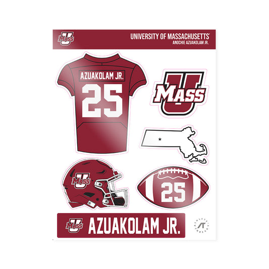 UMass - NCAA Football : Anochie Azuakolam Jr. - Sticker Sheet-0