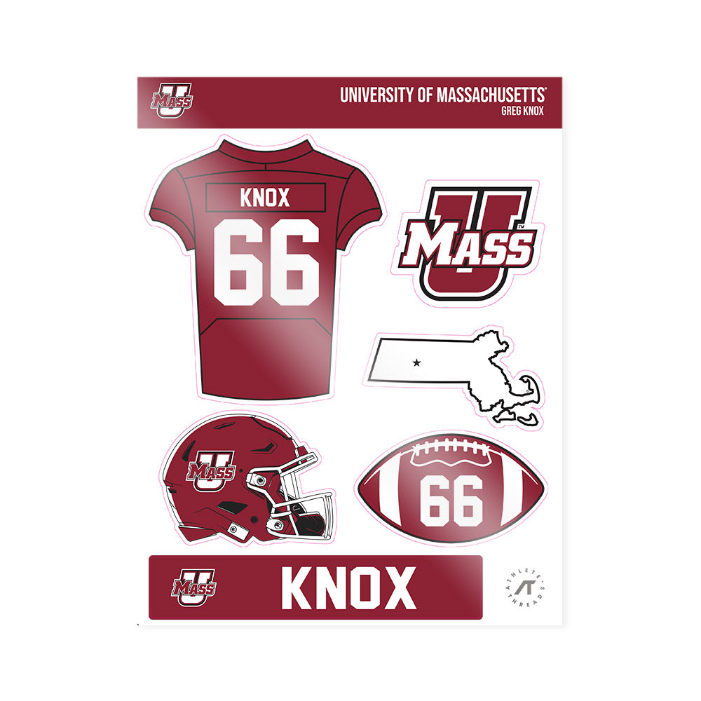 UMass - NCAA Football : Greg Knox - Sticker Sheet-0