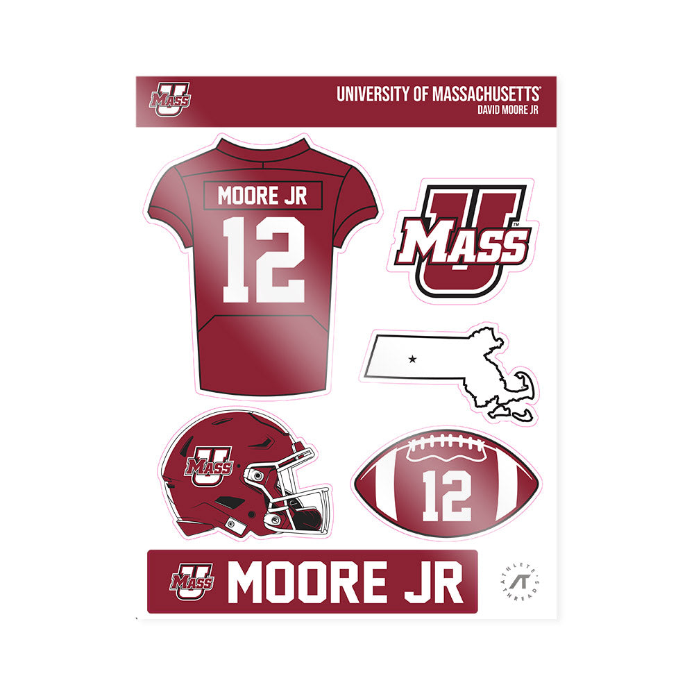 UMass - NCAA Football : David Moore Jr - Sticker Sheet-0