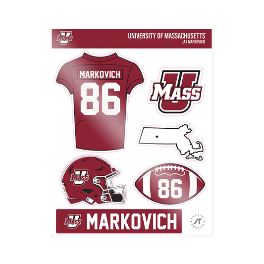 UMass - NCAA Football : Jax Markovich - Sticker Sheet-0
