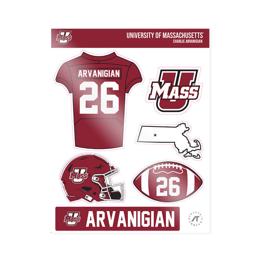 UMass - NCAA Football : Charlie Arvanigian - Sticker Sheet-0