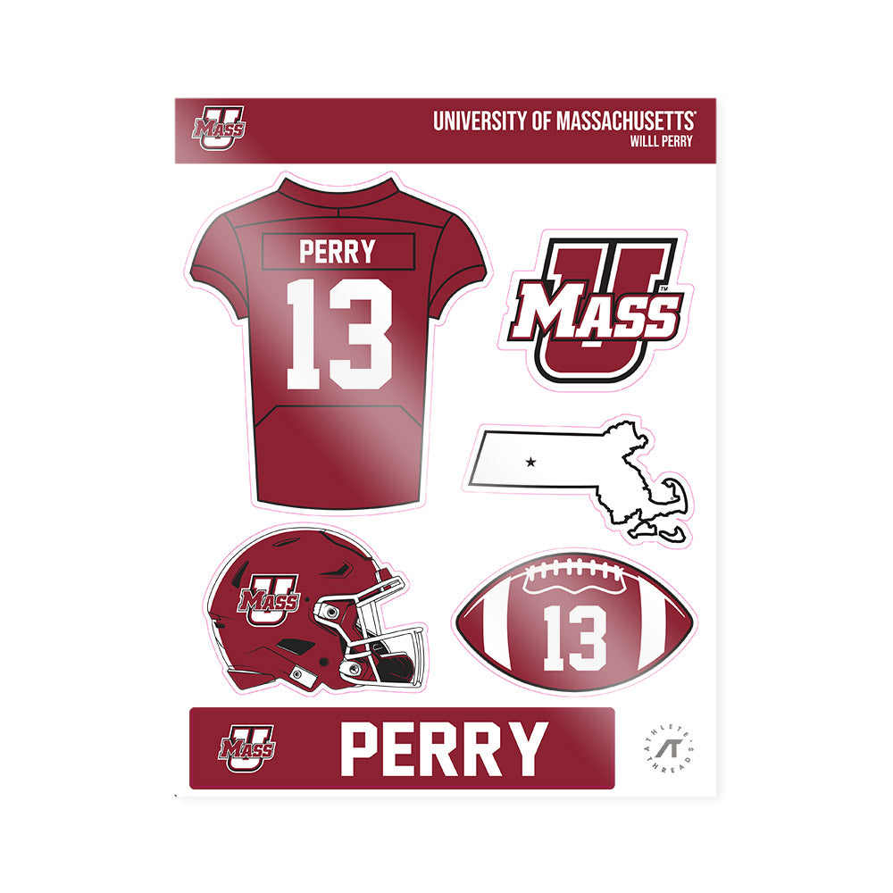 UMass - NCAA Football : Willl Perry - Sticker Sheet-0
