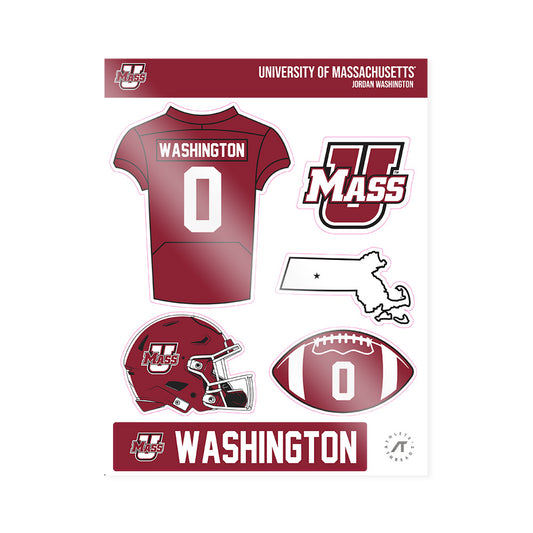 UMass - NCAA Football : Jordan Washington - Sticker Sheet-0