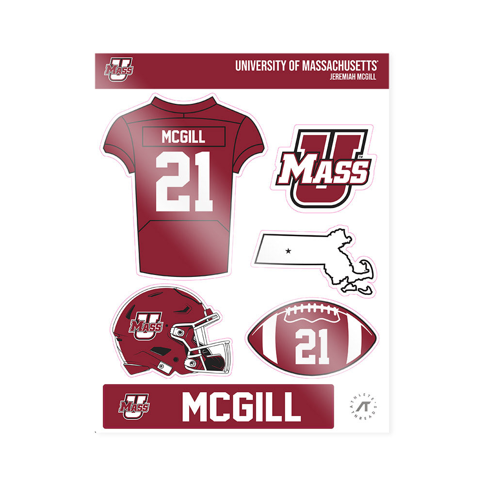 UMass - NCAA Football : Jeremiah Mcgill - Sticker Sheet-0