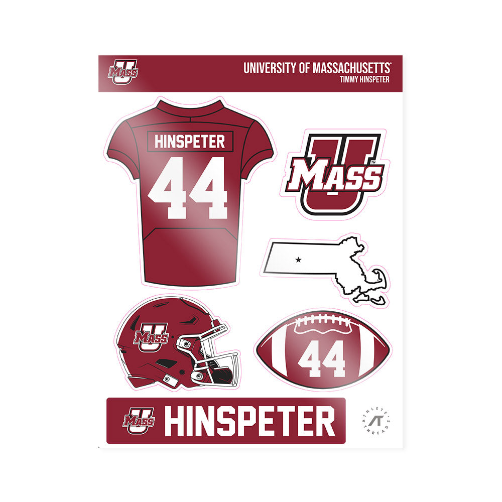 UMass - NCAA Football : Timmy Hinspeter - Sticker Sheet-0