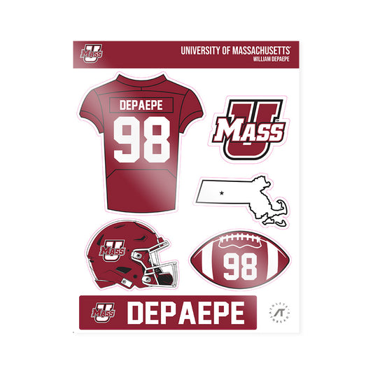 UMass - NCAA Football : William DePaepe - Sticker Sheet-0