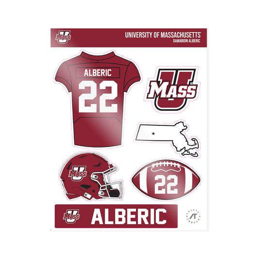 UMass - NCAA Football : Damarion Alberic - Sticker Sheet-0