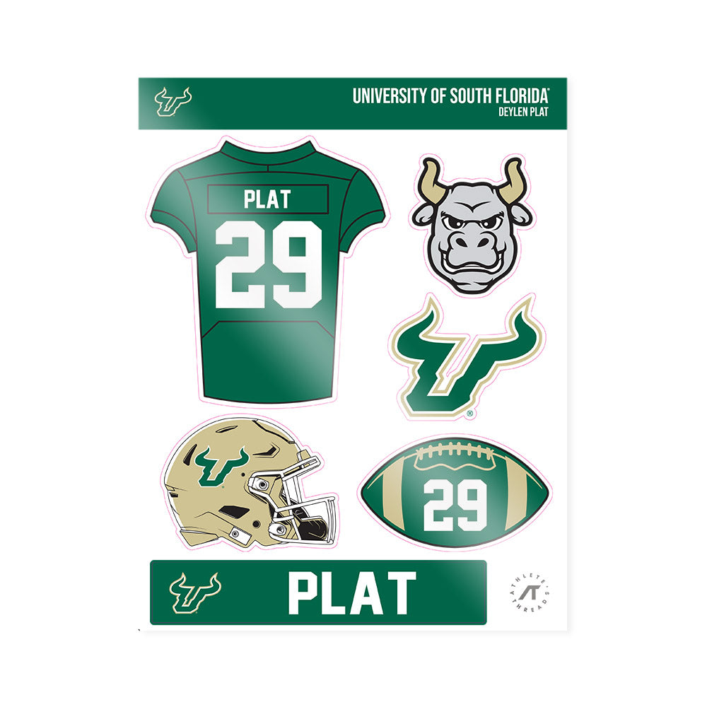 USF - NCAA Football : Deylen Plat - Sticker Sheet-0