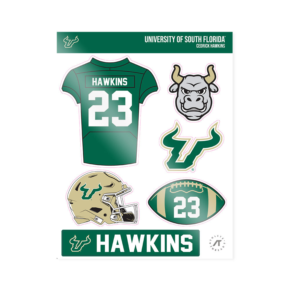 USF - NCAA Football : Cedrick Hawkins - Sticker Sheet-0