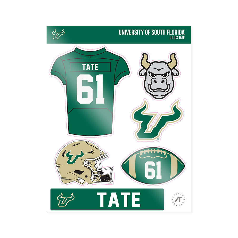 USF - NCAA Football : Julius Tate - Sticker Sheet-0