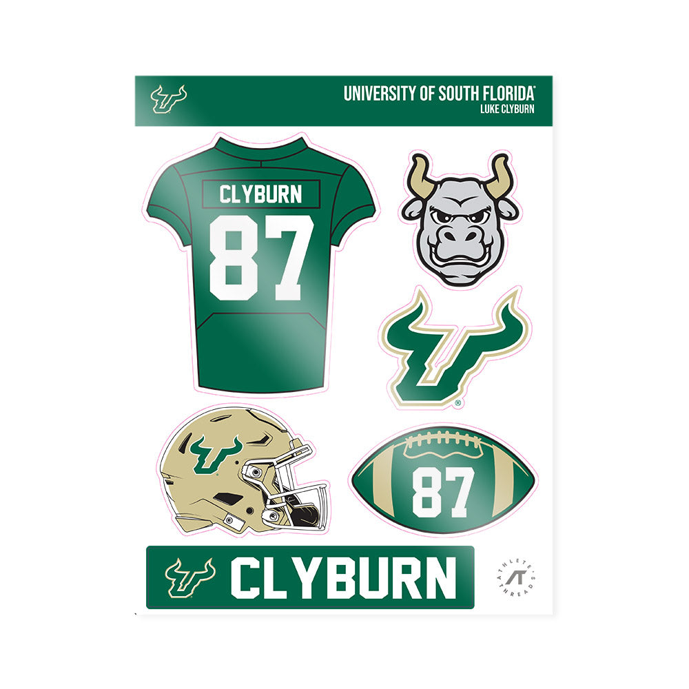 USF - NCAA Football : Luke Clyburn - Sticker Sheet-0