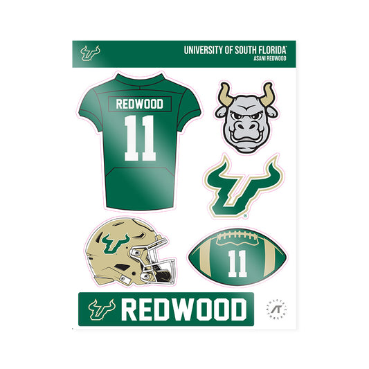 USF - NCAA Football : Asani Redwood - Sticker Sheet-0