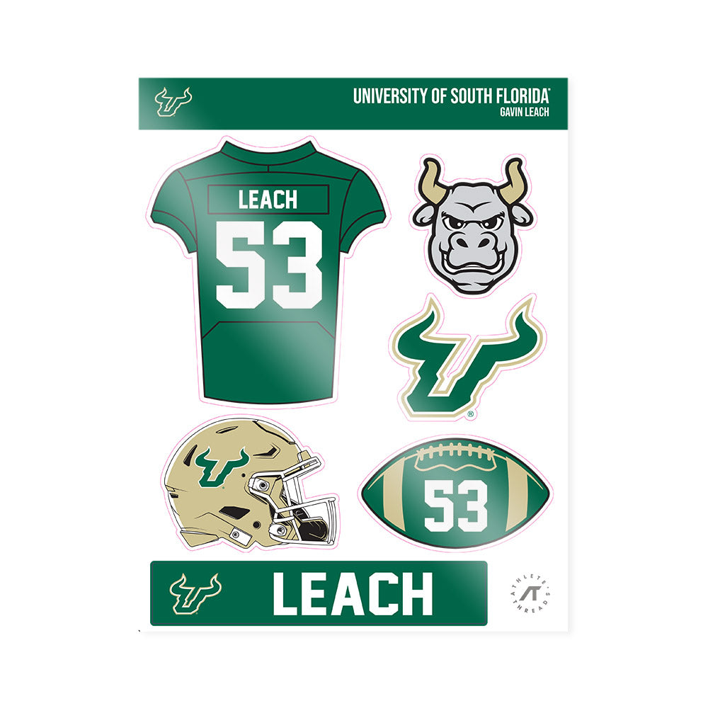 USF - NCAA Football : Gavin Leach - Sticker Sheet-0