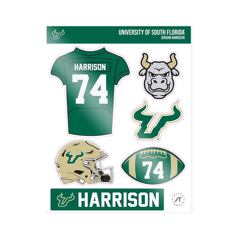 USF - NCAA Football : Jordan Harrison - Sticker Sheet-0