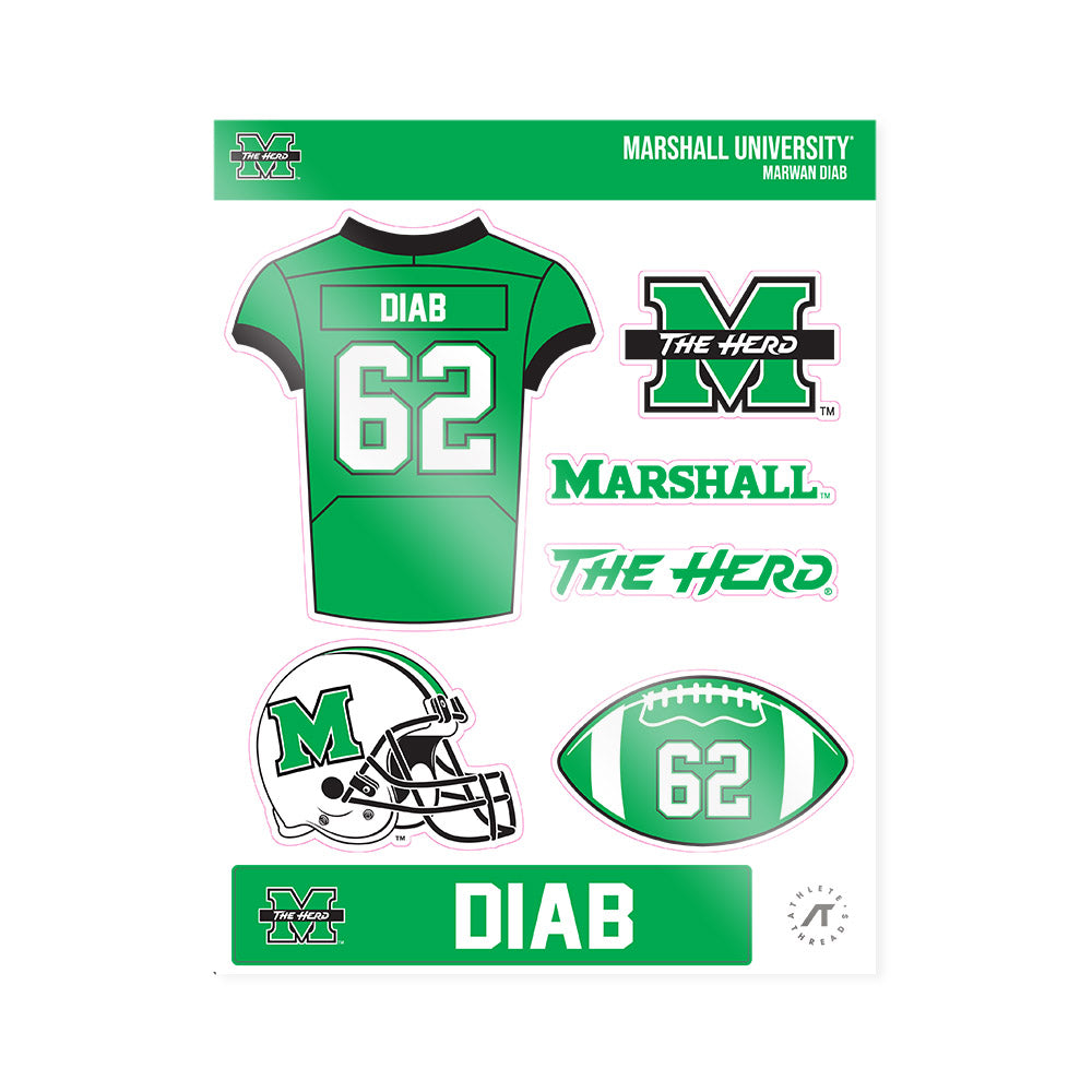 Marshall - NCAA Football : Marwan Diab - Sticker Sheet-0