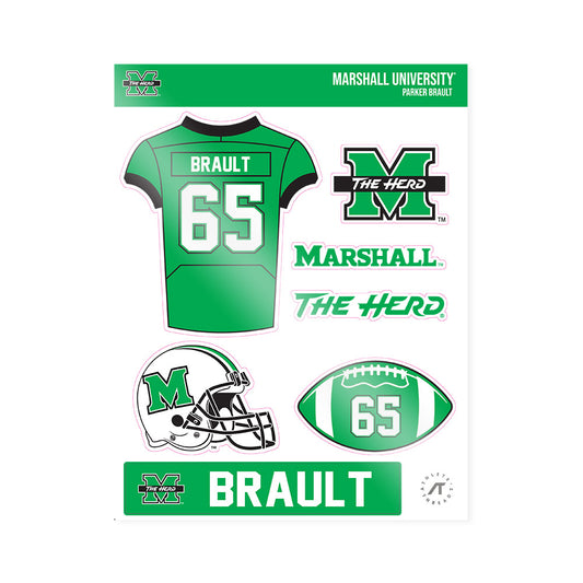Marshall - NCAA Football : Parker Brault - Sticker Sheet-0