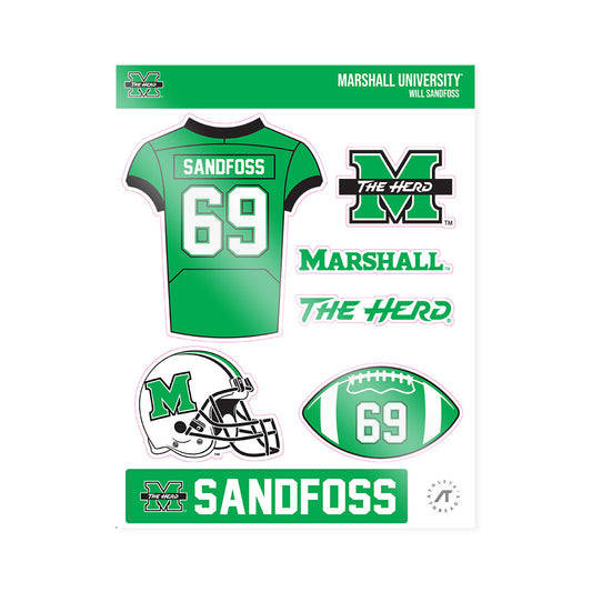 Marshall - NCAA Football : Will Sandfoss - Sticker Sheet-0