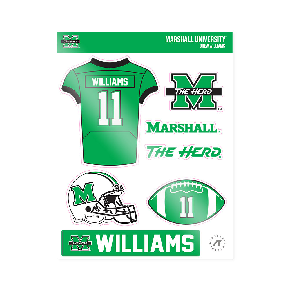 Marshall - NCAA Football : Drew Williams - Sticker Sheet-0