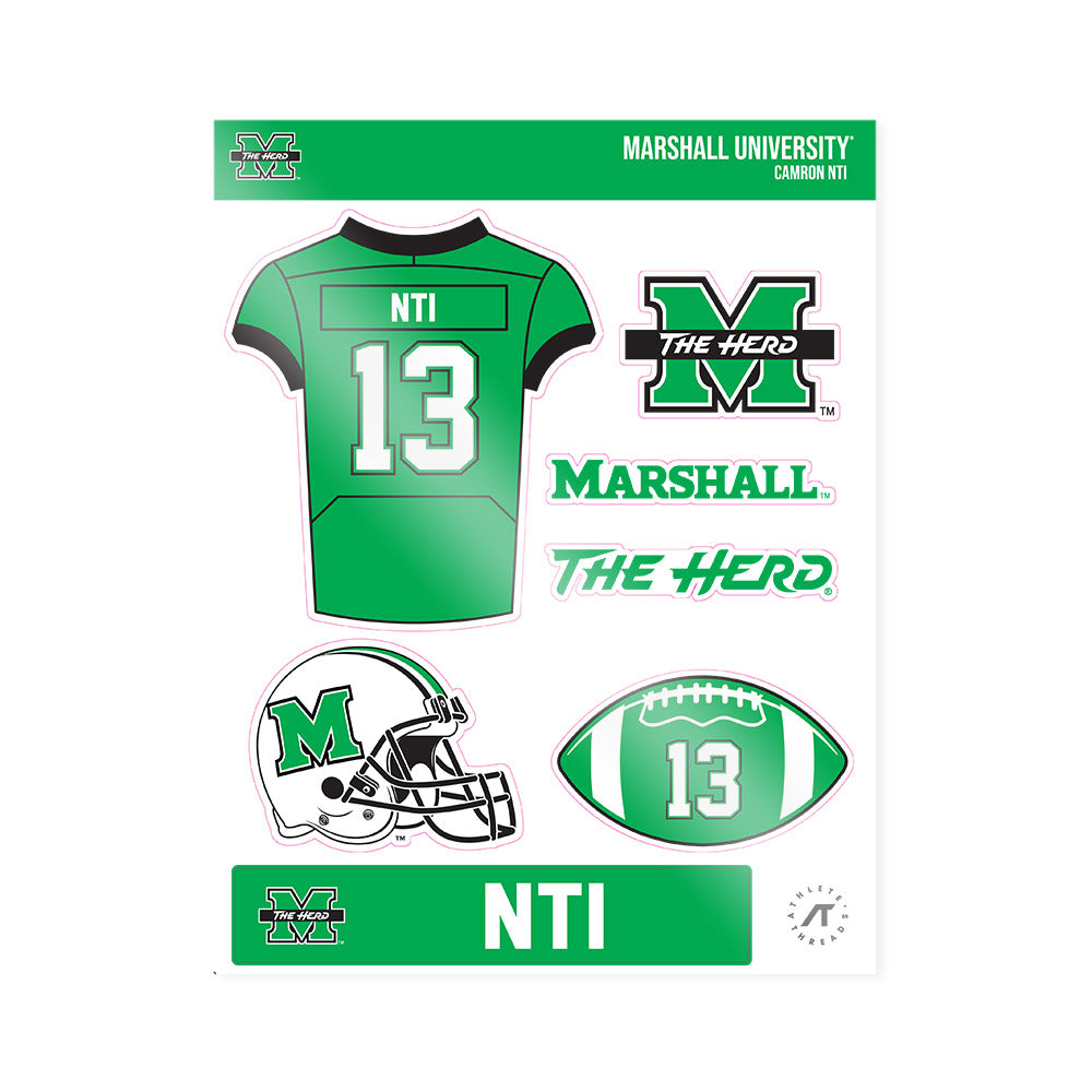 Marshall - NCAA Football : Camron Nti - Sticker Sheet-0