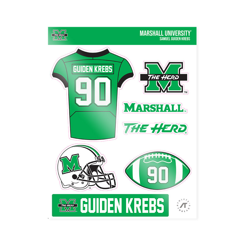 Marshall - NCAA Football : Samuel Guiden Krebs - Sticker Sheet-0